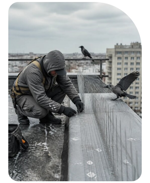 Защита от ворон под ключ в Зеленокумске по цене от 5091 р. | Сенат-Злм